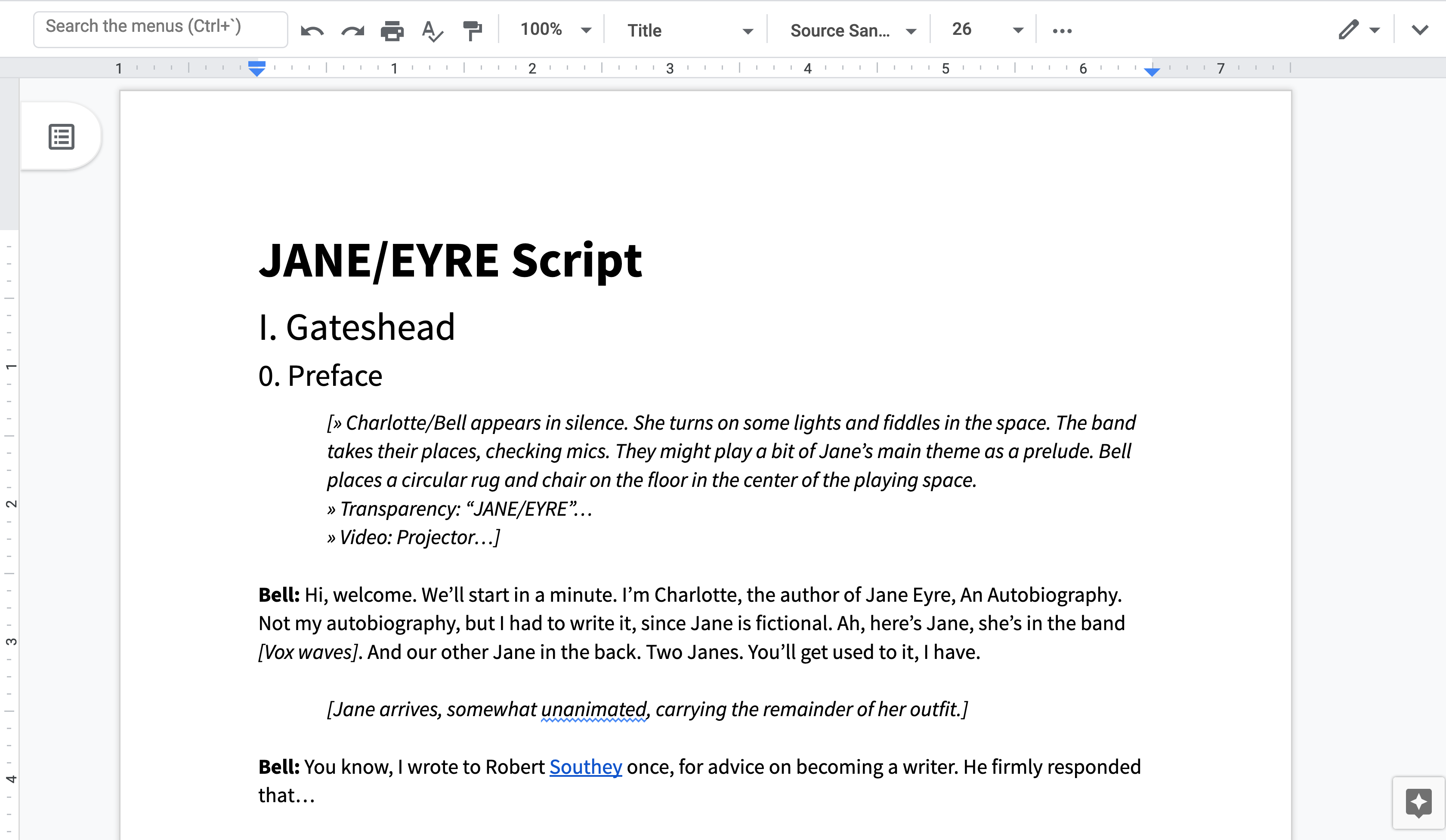 Jane/Eyre Script