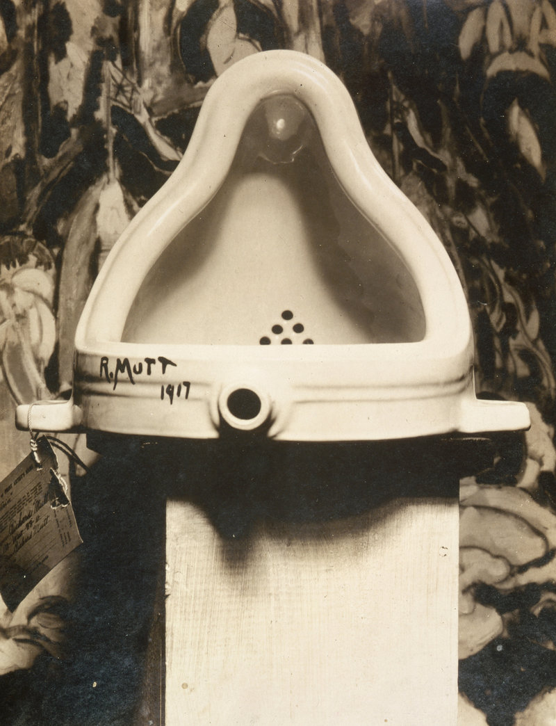 upside-down urinal, signed R. Mutt